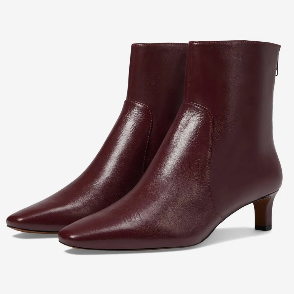 Madewell Dimes Kitten-Heel Boot Deep Merlot